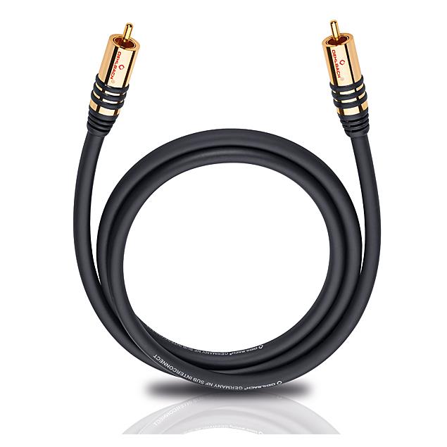 Oehlbach 21535 - NF Sub 500 - subwoofer cinch cable 1 x RCA to 1 x RCA  (5,0 m / black/gold)