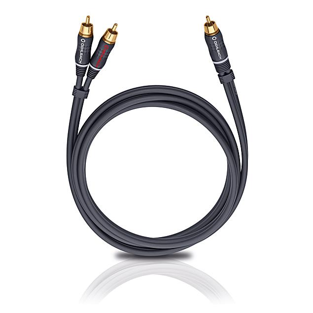 Oehlbach 23705 - BOOOM 500 - Subwoofer Y-RCA phono cable 1 x RCA to 2 x RCA  (5,0 m / anthracite)