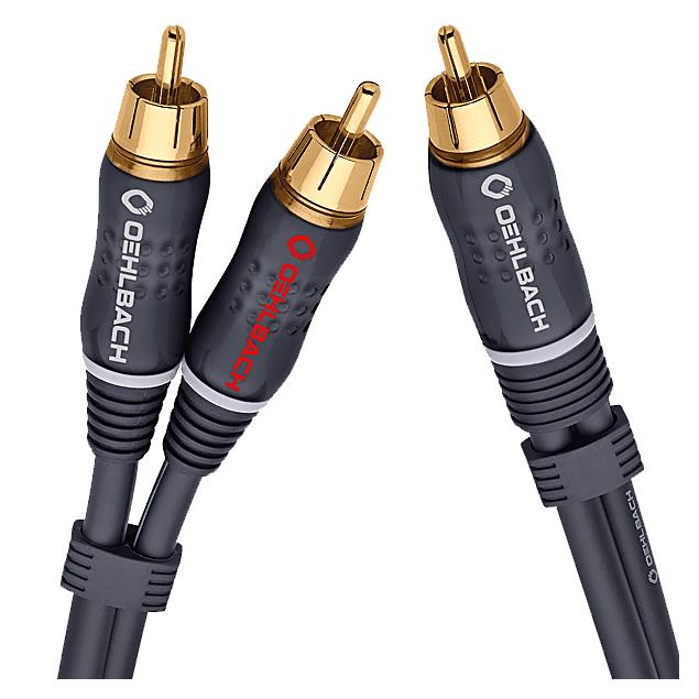 Oehlbach 23710 - BOOOM 1000 - Subwoofer Y-RCA phono cable 1 x RCA to 2 x RCA  (10,0 m / anthracite)