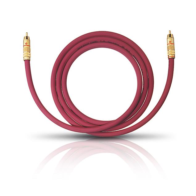 Oehlbach 20544 - NF 214 Sub - Subwoofer cinch cable 1 x RCA to 1 x RCA (4,0 m / bordeaux red/gold / 1 piece)