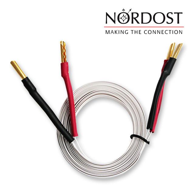 Nordost 2FL50 - 2 FLAT - Speaker Cables Ultra-thin flexible formulated with Bananas (2 x 2 m / white / OFC)