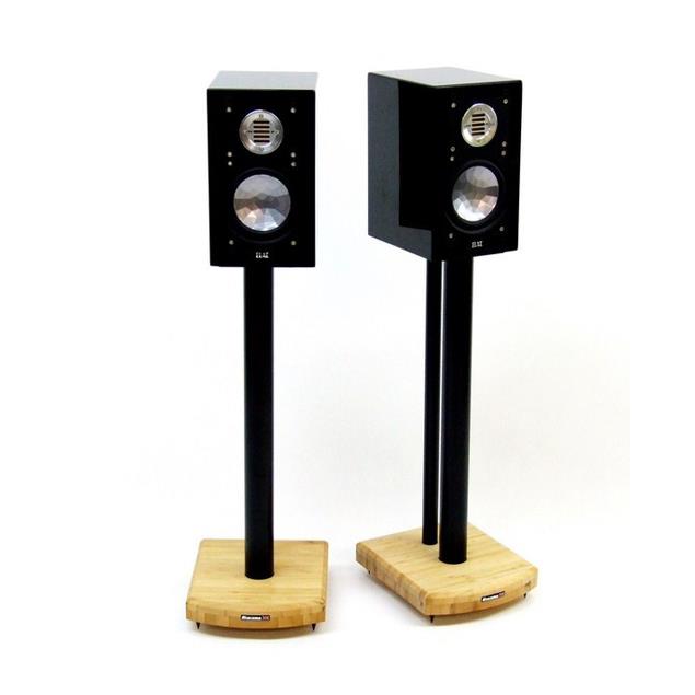 Atacama Moseco 6 - loudspeaker stands (615 mm / black & base plate made of light bamboo solid wood = natural bamboo / 1 pair)