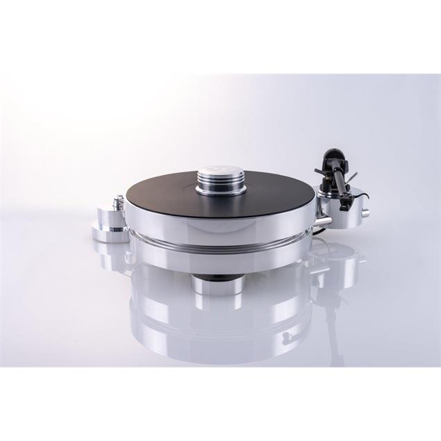 Transrotor MAX - high end record player + Transrotor - Uccello - MM cartridge (incl. RB220 - tonearm / incl. counterweight / in silver finish)