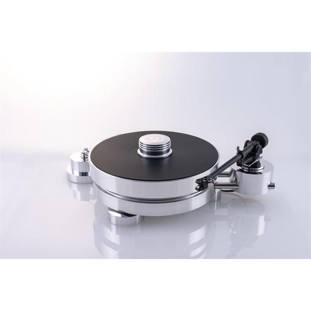 Transrotor MAX - high end record player + Transrotor - Uccello - MM cartridge (incl. RB220 - tonearm / incl. counterweight / in silver finish)