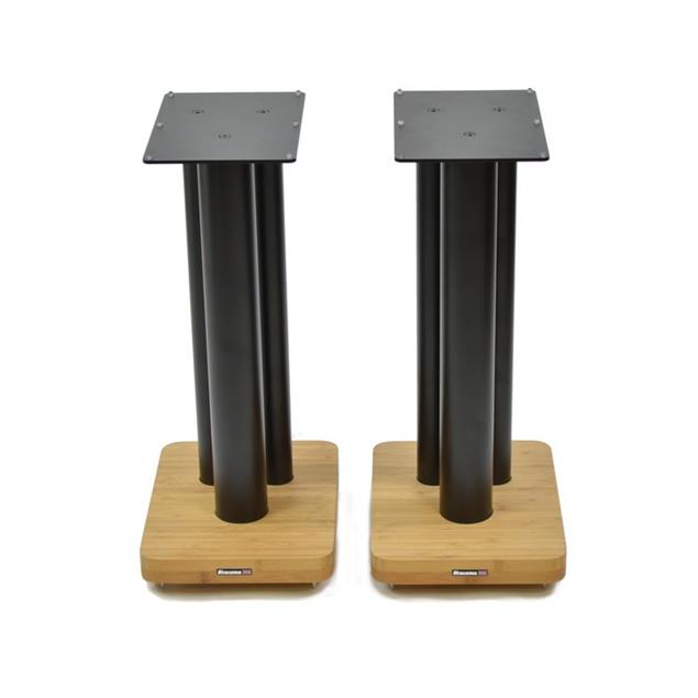Atacama Moseco XL600 - loudspeaker stands (620 mm / black & base plate made of light bamboo solid wood = natural bamboo / 1 pair)