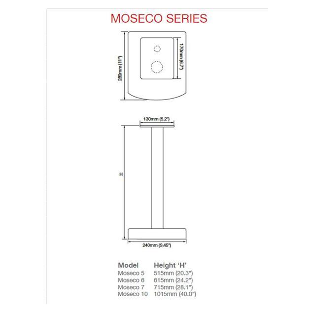 Atacama Moseco 6 - loudspeaker stands (615 mm / black & base plate made of dark bamboo solid wood = dark bamboo / 1 pair)