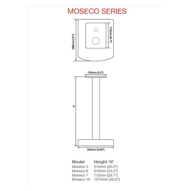Atacama Moseco 10 - loudspeaker stands (1015 mm / black & base plate made of light bamboo solid wood = natural bamboo / 1 pair)