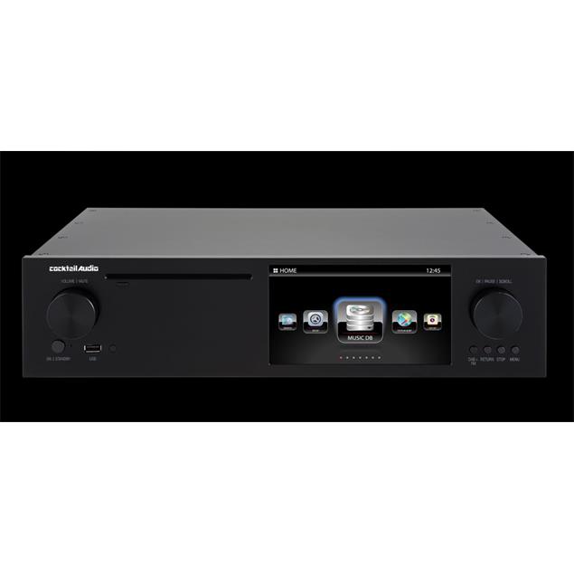 Cocktail Audio X50 with 2TB 3,5" hard drive (black / All-in-One HD music server / preamplifier with XLR / phono pre)
