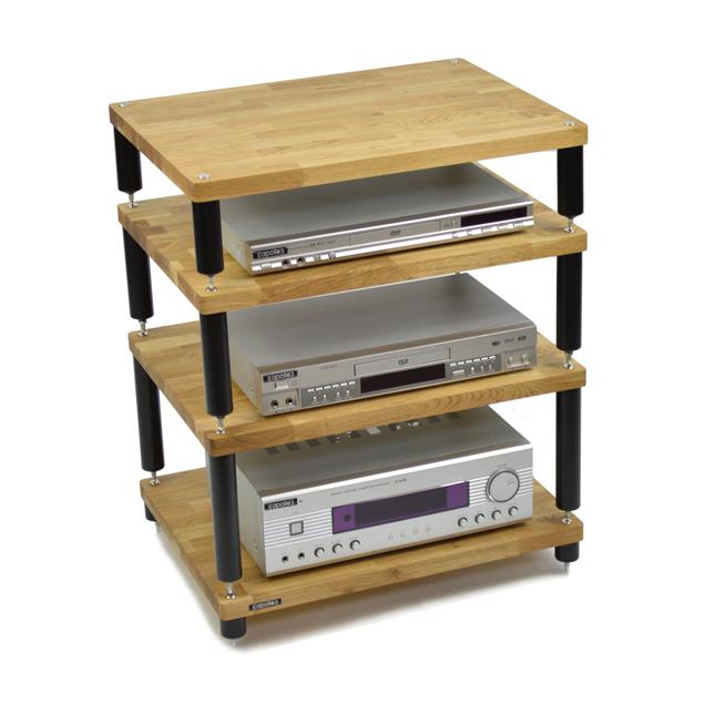 Atacama APOLLO - STORM 6 - high-quality hi-fi rack - 4 levels (total of 4 shelves made from light solid oak / silk black modules / completely decoupled / incl. spikes)