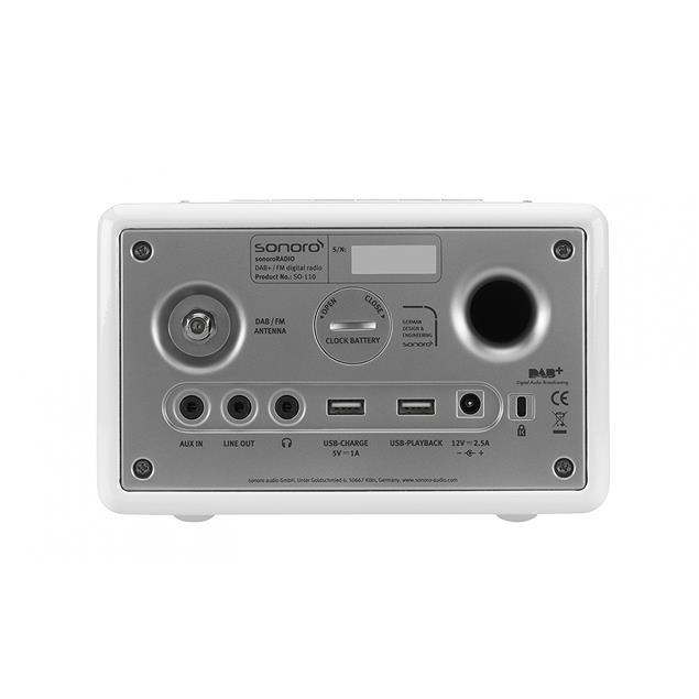 Sonoro sonoroRADIO - music system (Bluetooth / FM/DAB/DAB+ digital radio / dimmable display / sleep timer / high-gloss white)