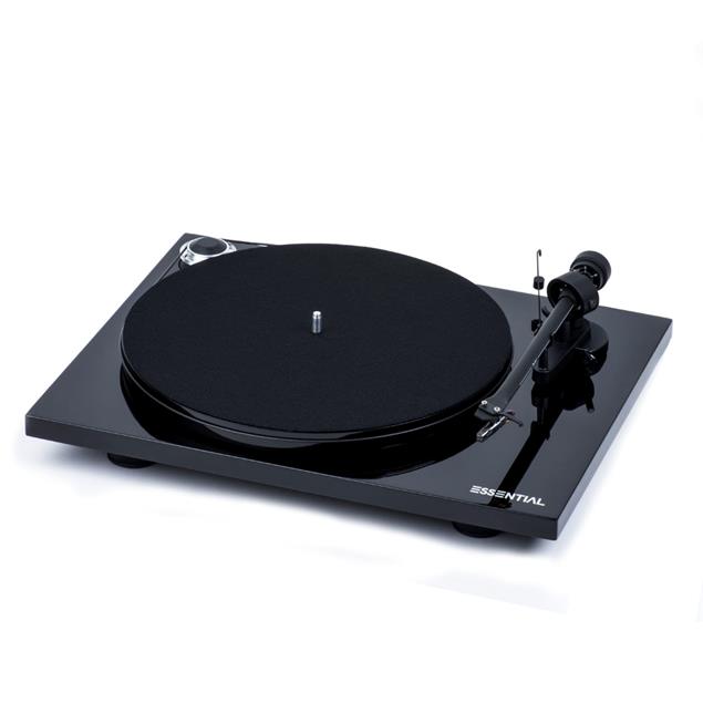 Pro-Ject Essential III Phono - record player incl. tonearm + Ortofon cartridge OM10 + phonobox (high-gloss black / with equalizer preamplifier / incl. dust cover)