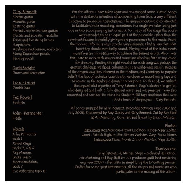Rega "A Bend In The River" - Song arrangements by Gary Bennett - LP (8 tracks / 180 gram vinyl / gatefold LP / new & sealed / 33 rpm)