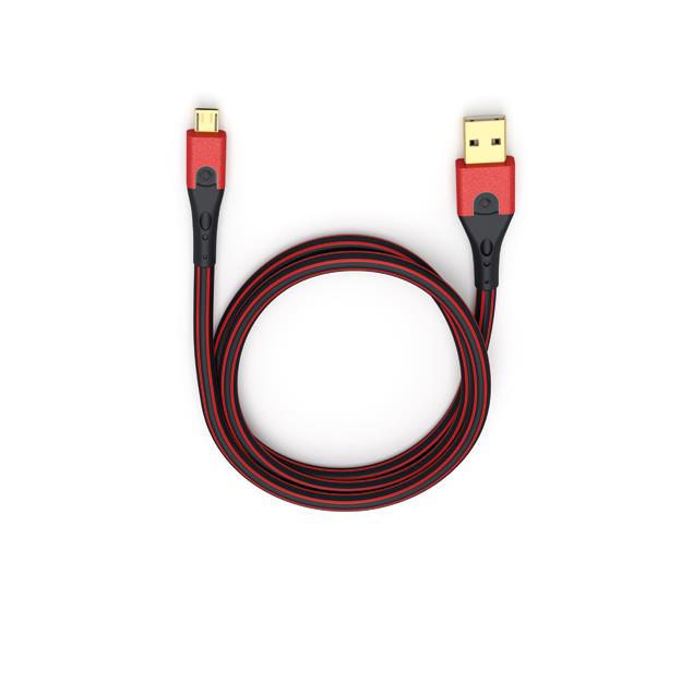Oehlbach 9413 - USB Evolution Micro 300 - USB 2.0 cable for mobile entertainment (1 x USB-A to 1 x USB-Micro B / 3.0 m / red/black)