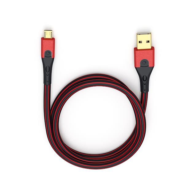 Oehlbach 9413 - USB Evolution Micro 300 - USB 2.0 cable for mobile entertainment (1 x USB-A to 1 x USB-Micro B / 3.0 m / red/black)