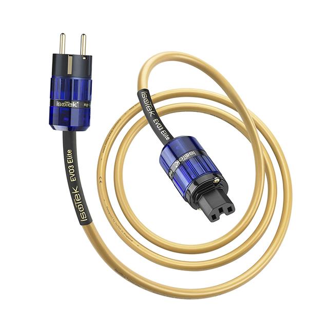 IsoTek EVO3 Elite - power cord (EU Elite on C15 / connectors made of solid OFC copper with 24 carat gold plated conductors / gold / 2.0 m)