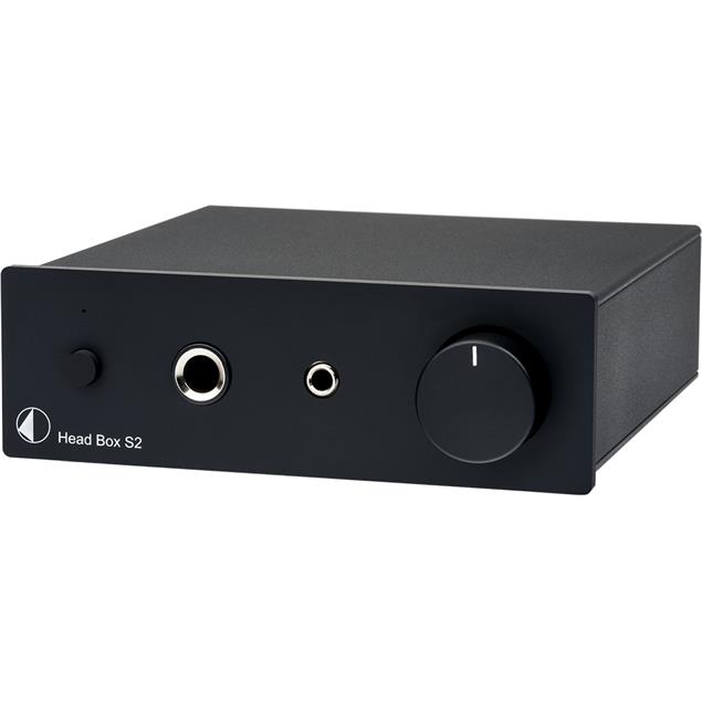 Pro-Ject Head Box S2 - micro high end headphone amplifier (Hi-Res / with 6.35 mm and 3.5 mm headphone outputs / + RCA loop output / black)