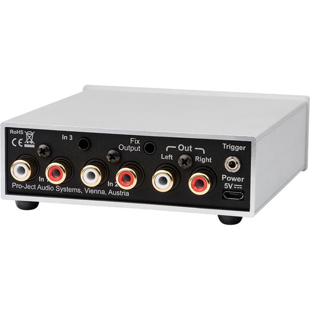 Pro-Ject Pre Box S2 Analogue - stereo line preamplifier (with 3 high level inputs / + SMD technology / incl. IR remote control / black)