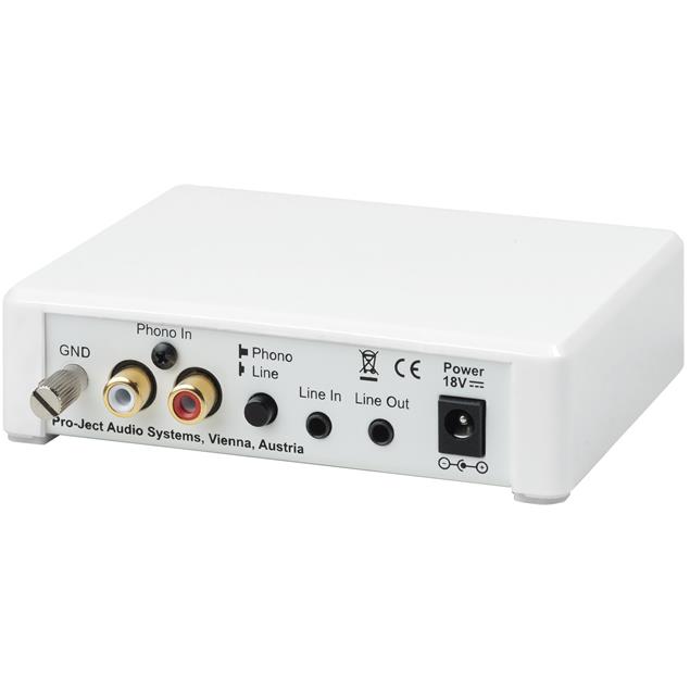 Pro-Ject Phono Box E BT5 - phono preamplifier (wireless Bluetooth streaming / for phono and line sources / suitable for MM systems / white)