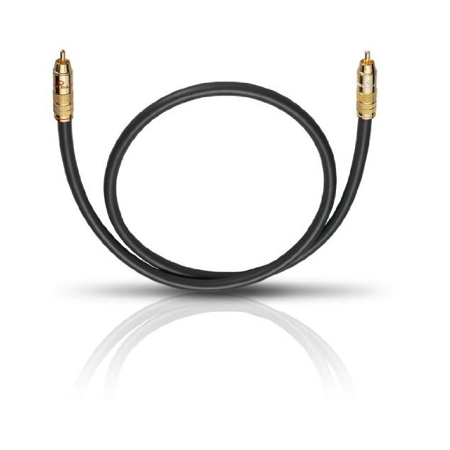 Oehlbach 204501 - NF 214 Sub - Subwoofer cinch cable (1x RCA to 1x RCA / 1.0 m / anthrazit/gold)