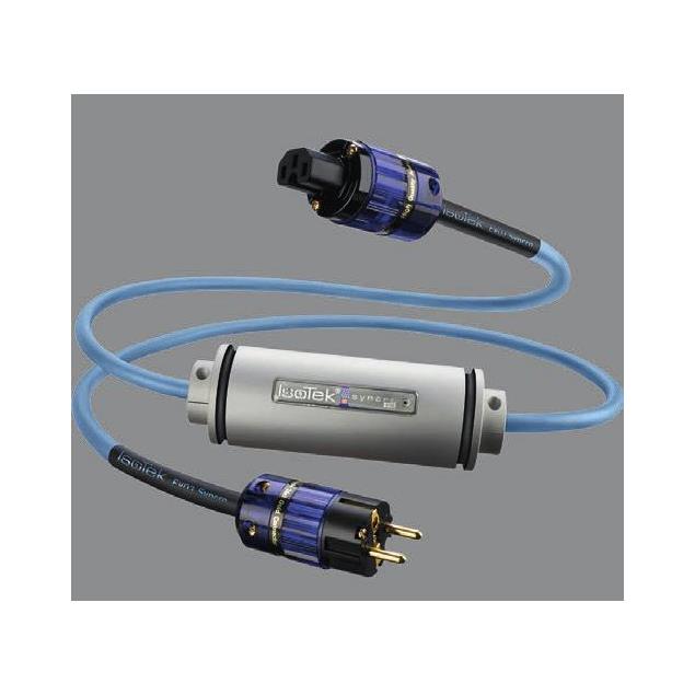 IsoTek EVO3 Syncro - power cable (EU Schuko on C15 plug / audiophile 24-carat gold-plated connectors with 3-core silver-plated OCC copper conductors of 3 mm² / light blue / 2.2 m)