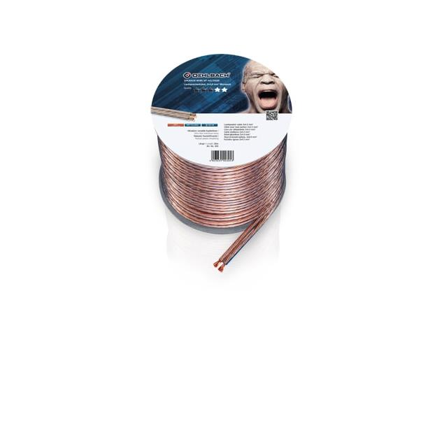 Oehlbach 305 - Speaker Wire SP-40 3000 - Loudspeaker cable flexible Mini-coil (30m / transparent / copper / 2 x 4qmm)