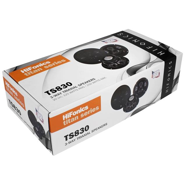 HiFonics TS830 - 3-way triaxial speakers (TITAN series / 20 cm / 125W/RMS / 250 W/MAX)