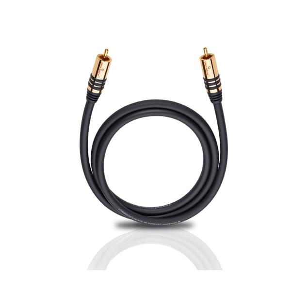 Oehlbach 21531 - NF Sub 100 - subwoofer cinch cable 1 x RCA to 1 x RCA (1.0 m / black/gold)