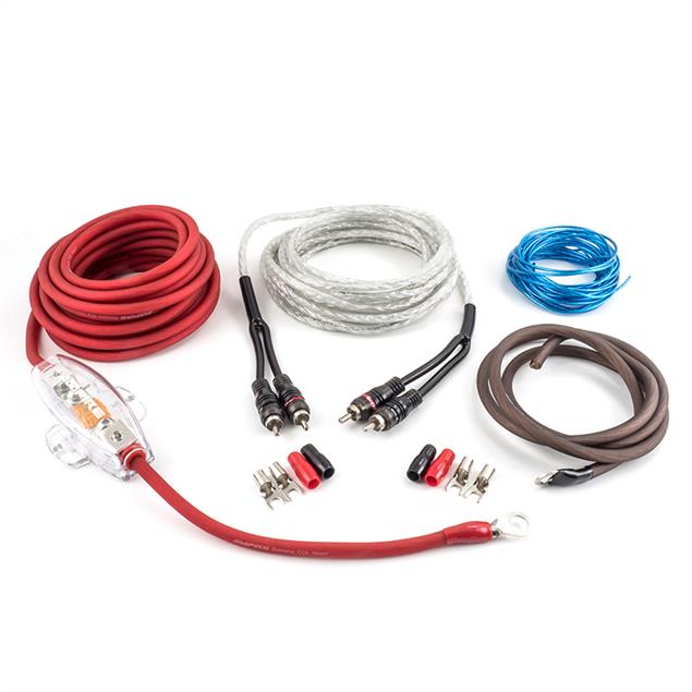 Ampire EPK10 - economy installation complete set amplifier power kit (connection cable set 10 mm2 / in aluminum (CCA) quality / installation kit for power amplifiers)