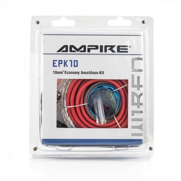 Ampire EPK10 - economy installation complete set amplifier power kit (connection cable set 10 mm2 / in aluminum (CCA) quality / installation kit for power amplifiers)