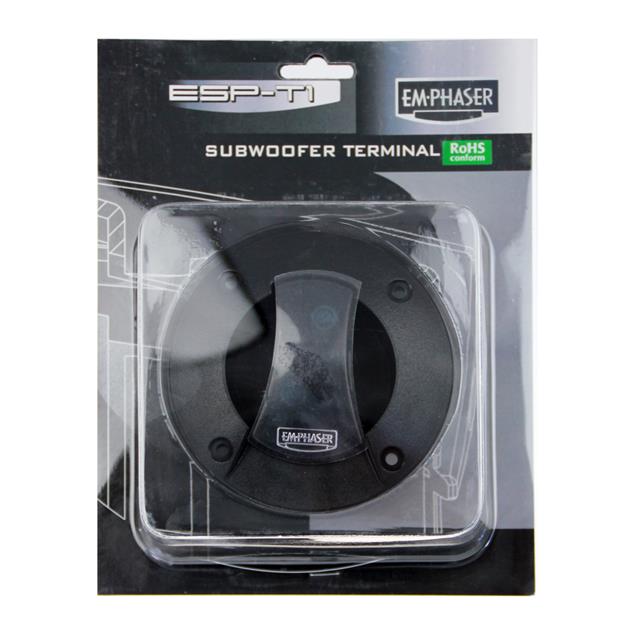 Emphaser ESP-T1 - subwoofer terminal (suitable for connecting subwoofers or loudspeakers / mounting diameter: 78 mm / mounting depth: 50 mm)