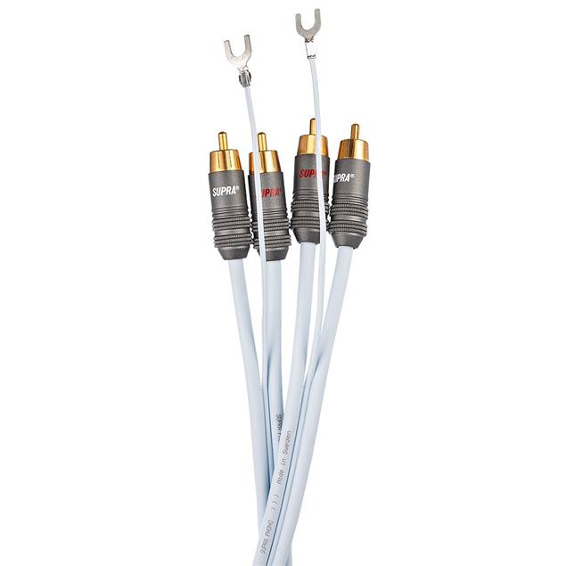 Supra Cables PHONO 2RCA-SC - phono cable, 2 x RCA to 2 x RCA with ground wire (1.5 m / incl. earth link / ice blue)