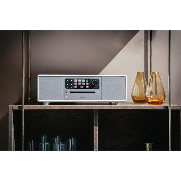 Sonoro Prestige 2.1 - compact system (2-way audio system with subwoofer / slot-in CD player / DAB+ / BT / USB-Port / Spotify / DLNA / UPnP / silver)