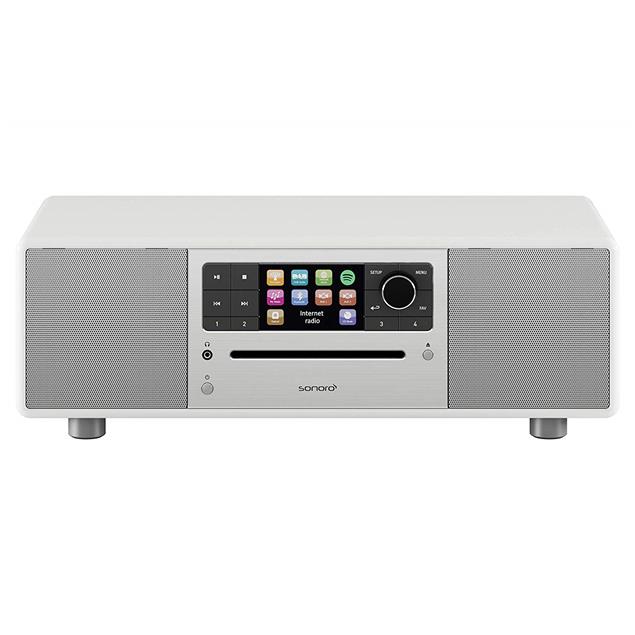 Sonoro Prestige 2.1 - compact system (2-way audio system with subwoofer / slot-in CD player / DAB+ / BT / USB-Port / Spotify / DLNA / UPnP / white)