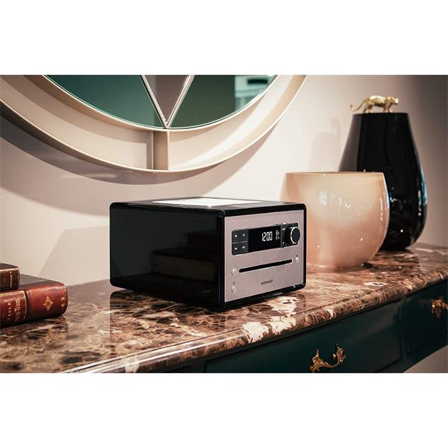 Sonoro QUBO - stereo radio music system (slot-in CD player / BT / DAB/DAB+/FM digital radio / many more features / black)
