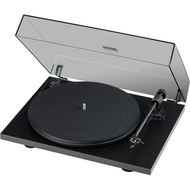 Pro-Ject Primary E Phono - record player with integrated phono pre-stage (matt black / incl. tonearm + Ortofon - OM cartridge / dust cover / plug & play)