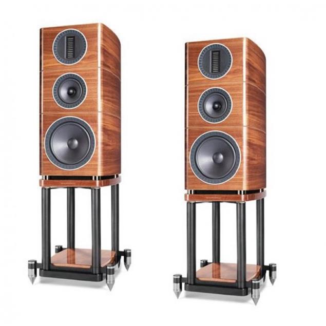 Wharfedale ELYSIAN 2 - 3-way bass reflex compact loudspeakers (pedestal speakers in walnut piano lacquer finish / attention = only loudspeakers without stands / 1 pair)