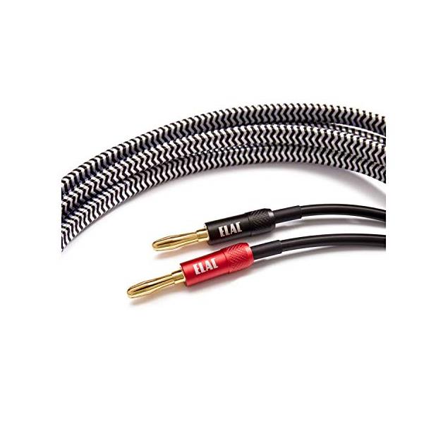 Elac Sensible - SPW-10FT-P - loudspeaker cable (2x 3.0 m / assembled with gold-plated banana plugs / OFC / black/silver)
