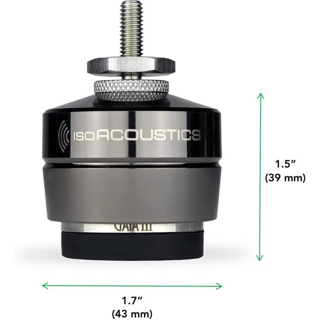 IsoAcoustics GAIA III - loudspeaker isolator (4 pieces / screwable / for floorstanding loudspeakers and subwoofers weighing 32 kg (70 lbs) or less)