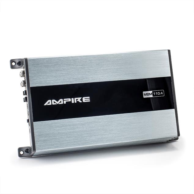 Ampire MBM110.4 - 4-channel power amplifier (4x 75 Watts RMS / 4x 110 Watts RMS / 2x 220 Watts RMS bridged / class D / with bass level remote)