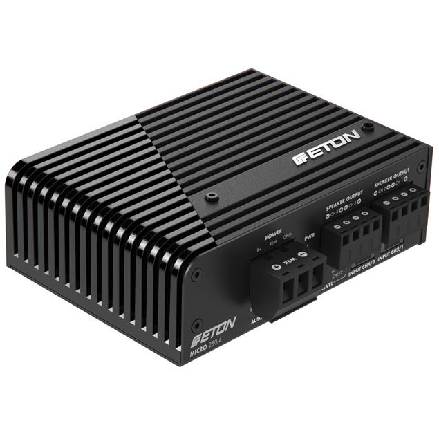 Eton MICRO 250.4 - 4-channel micro class-D amplifier (power amplifier in mini format / 2x 45 Watts RMS at 4 ohms / 2x 80 Watts RMS at 4 Ohms)