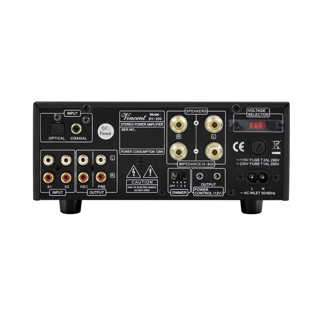 Vincent SV-200 - Hybrid Stereo-Amplifier (2x 25 Watt RMS an 8 Ohm / 2x 35 Watt RMS an 4 Ohm / inkl. remote control / silver)