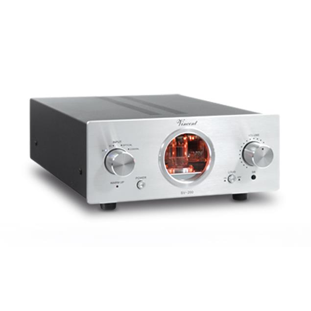 Vincent SV-200 - Hybrid Stereo-Amplifier (2x 25 Watt RMS an 8 Ohm / 2x 35 Watt RMS an 4 Ohm / inkl. remote control / silver)