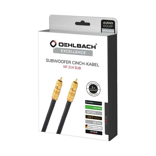 Oehlbach 2054 NF 214 subwoofer cable 2.0m anthracite