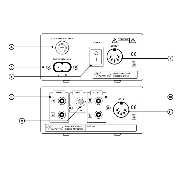 Vincent PHO-300 phono preamplifier in silver